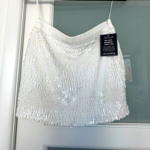 Retrofete white beaded & sequins mini skirt, with tags (never worn)